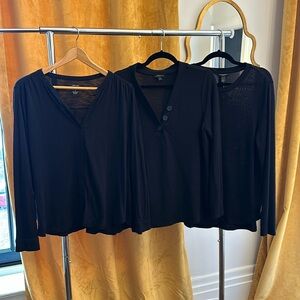 Banana Republic Bundle of 3 black long sleeved shirts size Large